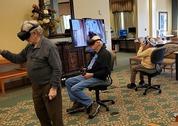 Men using virtual reality